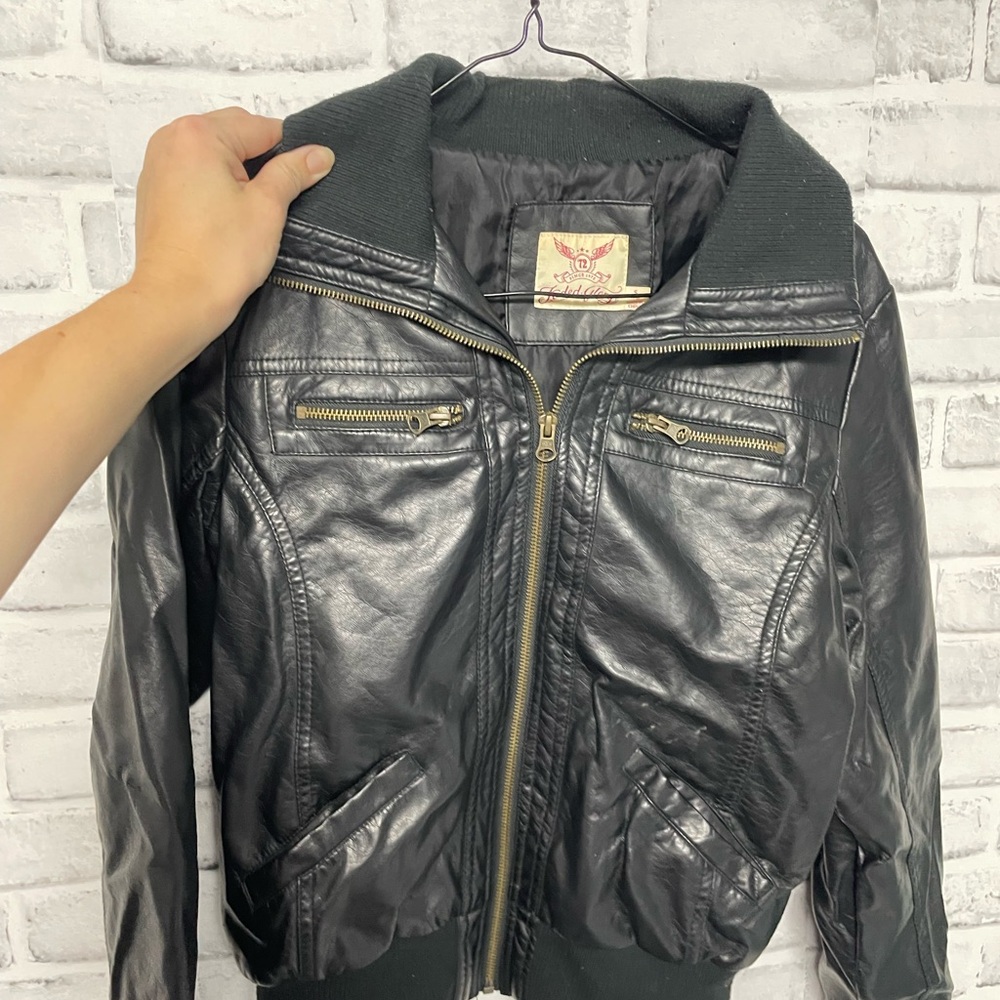 Faded Glory Black Leather Jacket
